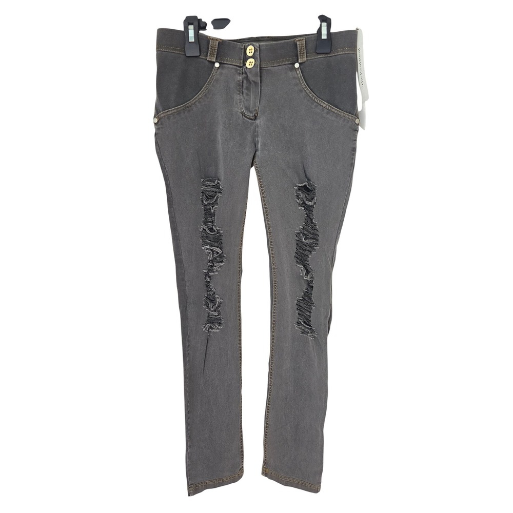 Freddy WR.UP Distressed Skinny Shaping Pants Grey Mid Rise Womens Small US 4